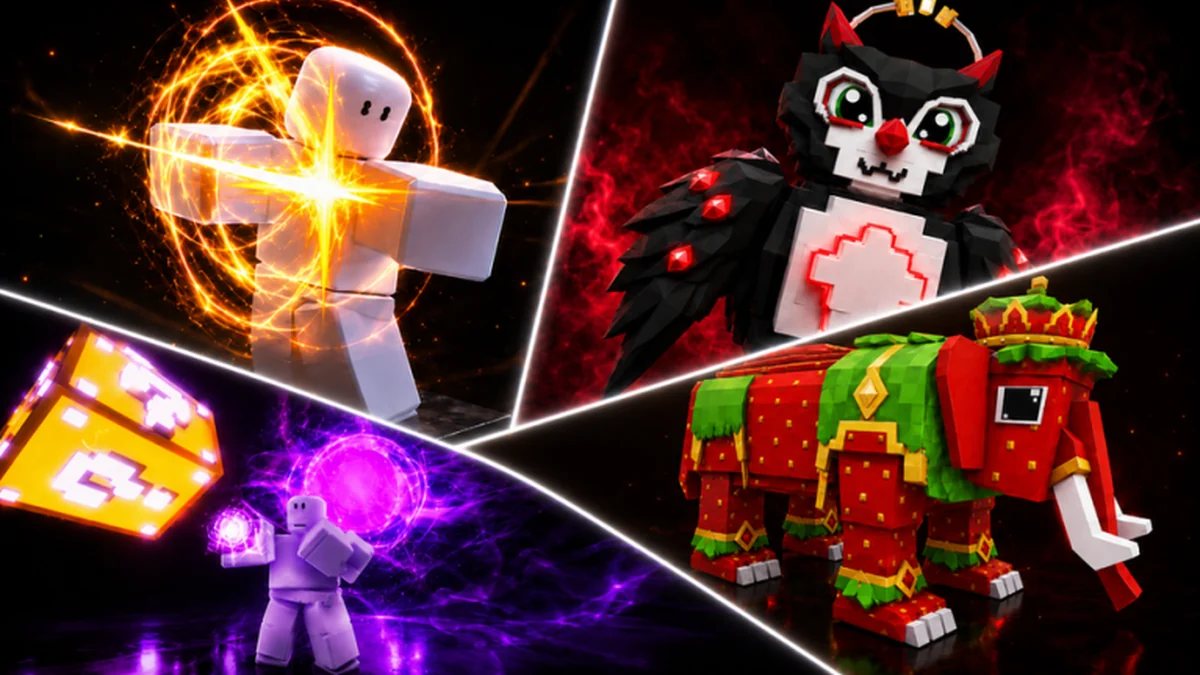 Official Power Blast Lucky Blocks art with collectible characters